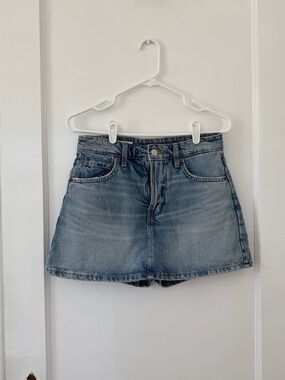 Zara Light Blue Denim Mini Skort